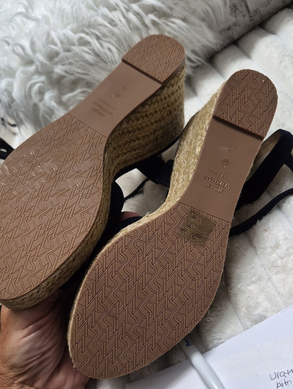 Stuart Weitzman's Dayna espadrille wedges Sandals Women's Sz 9 $425 New - Picture 4 of 9